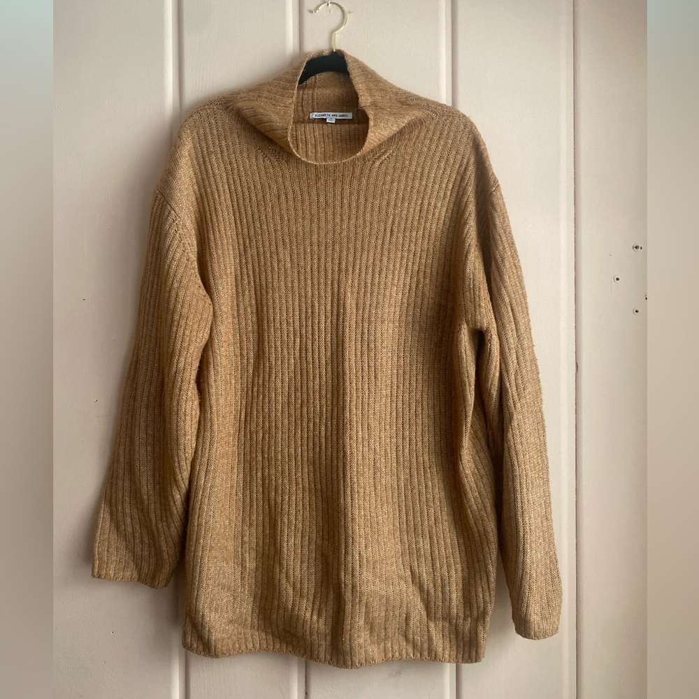 Elizabeth and James Camel Cowl Neck Sweater